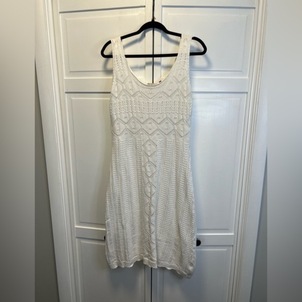 Soft Surroundings Crochet Knit Scoop Neck Sleeveless Midi Dress  Women’s Medium